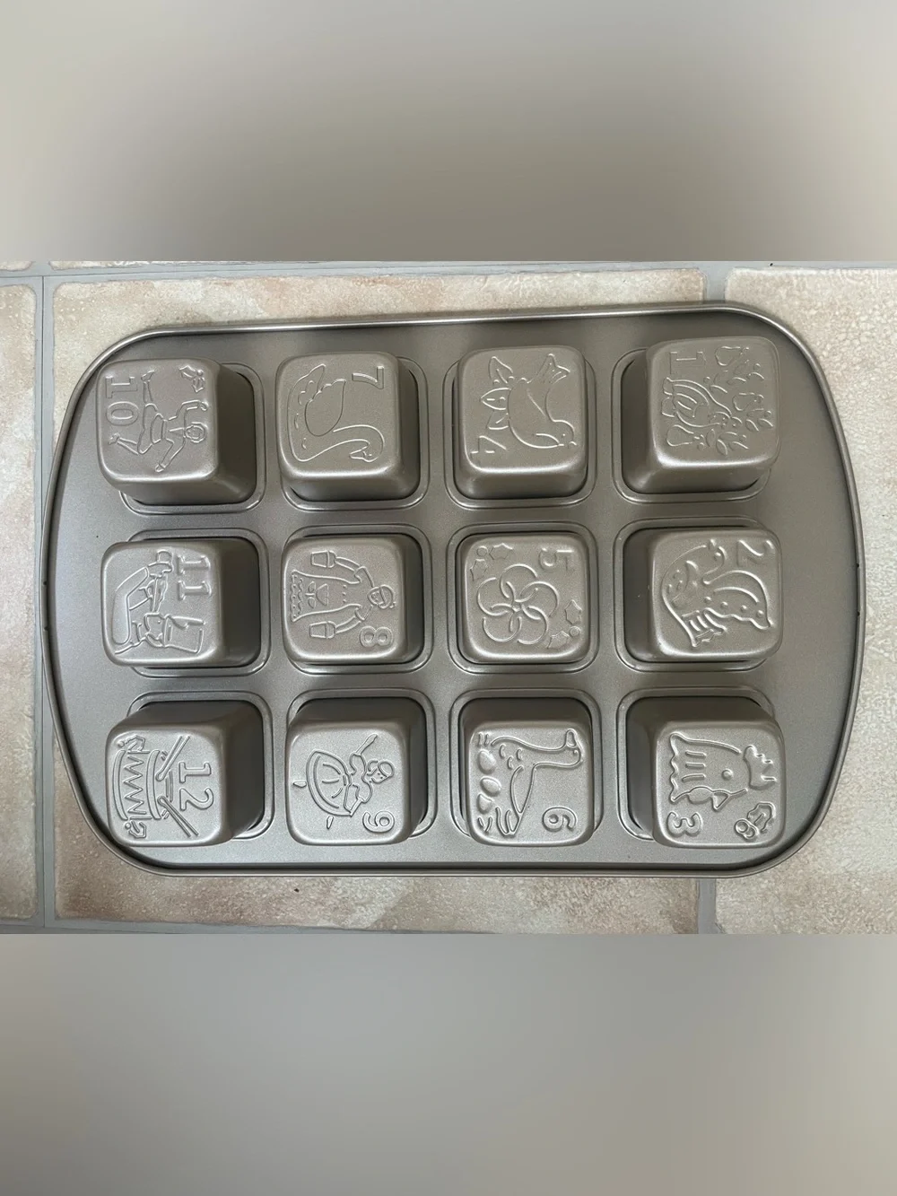 Twelve 12 Days of Christmas Holiday Non-Stick Baking Pan Cupcake Muffin Mold
